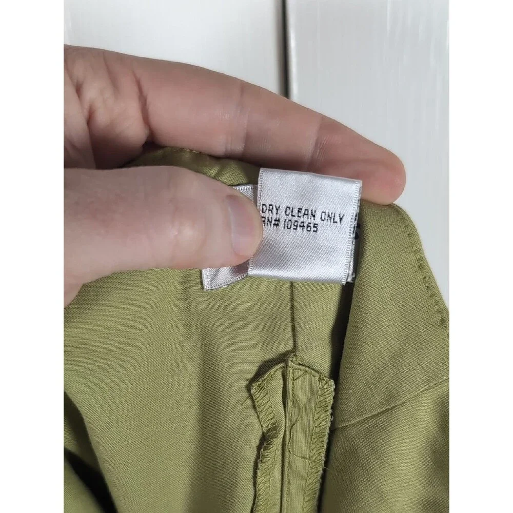 Vintage Island Republic Olive Green Palm Tree Embroidered Mini Skirt Wrap Skort